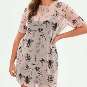 Size 12 Tattoo pink mesh dress